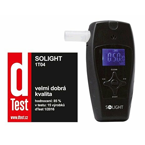 Alkohol tester Solight 1T04 profi, 0,0 - 3,0‰ BAC, citlivost 0,1‰, automatické čištění