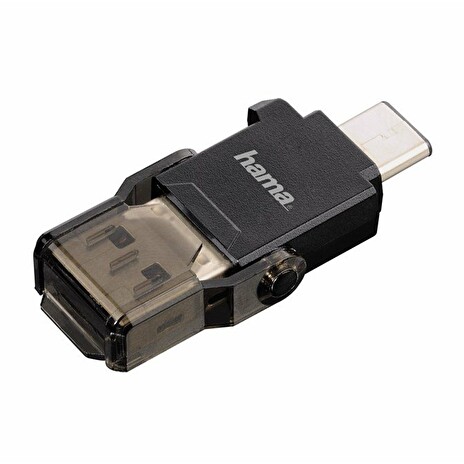 Hama čtečka karet, microSD, USB 3.1 typ C, USB 3.0 A, černá