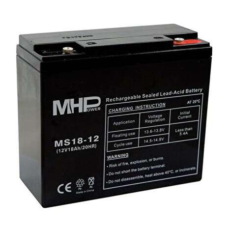 Pb akumulátor MHPower VRLA AGM 12V/18Ah (MS18-12)