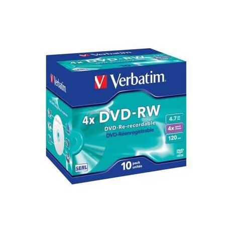 DVD-RW Verbatim 4,7GB 4x Jewel 5-pack