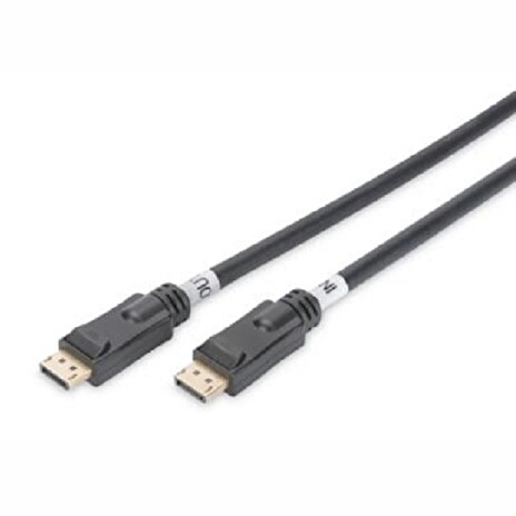Digitus DisplayPort 1.2. připojovací kabel se zesilovačem 15 m, Ultra HD 4K ,zlacené konektory