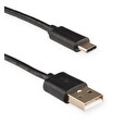 4World Kabel USB 2.0 , AM / B Micro USB-C přenos dat/nabíjení 0.3m černý